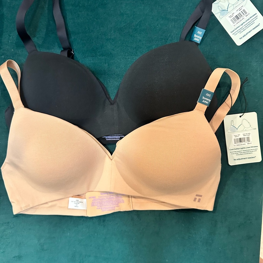 NWT Tommy John Cool Cotton Bra 32C - 2 Pack